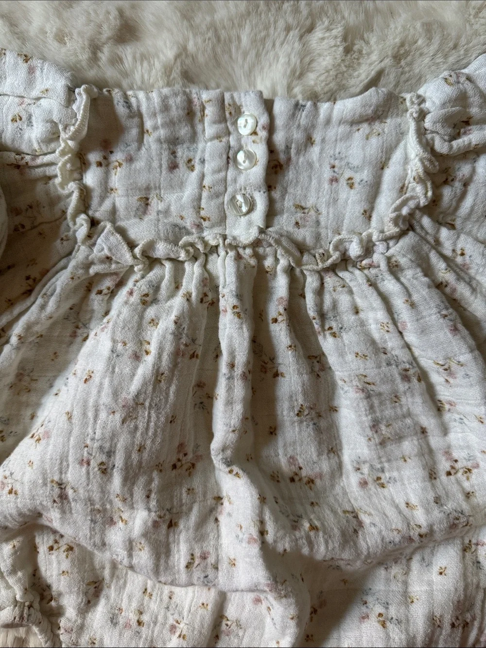 Jamie Kay Cream Floral Puff Sleeve Romper